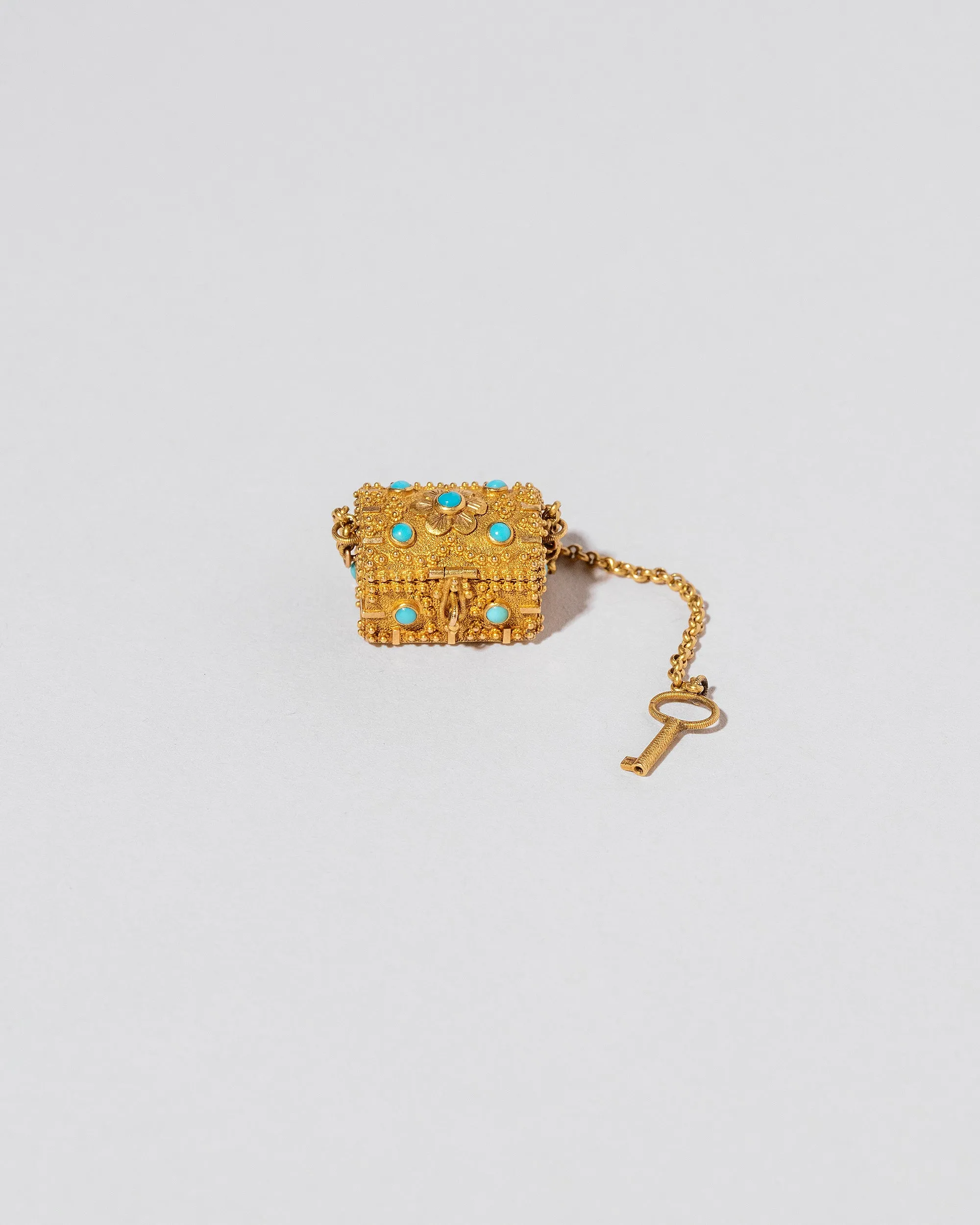 Turquoise Treasure Chest Charm